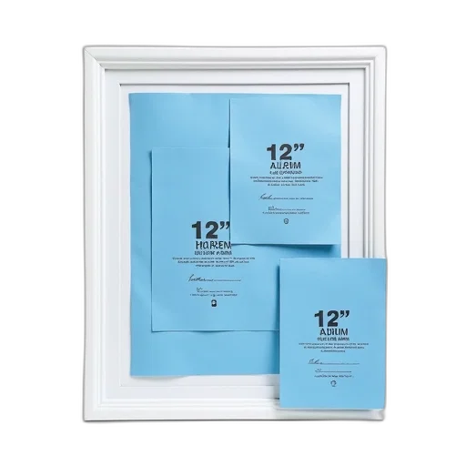 blue, monochrome, set, twelve, identical, white, picture, frames transparent PNG cut-out