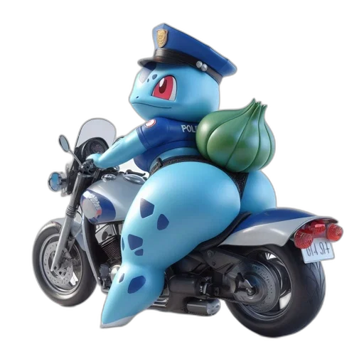robot, concept art, 3d render, blue, anthropomorphic, creature, police, uniform transparent PNG cut-out