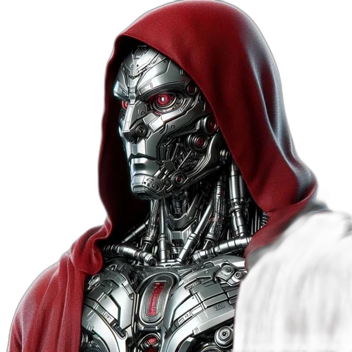 robot, mask, jacket, face, concept art, 3d render, comic book art, photorealistic transparent PNG cut-out