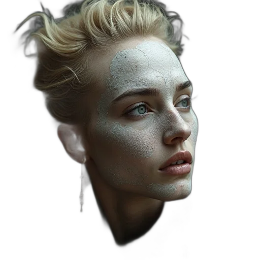 face, crown, mask, hair, photorealistic, fantasy art, oil painting, concept art transparent PNG cut-out