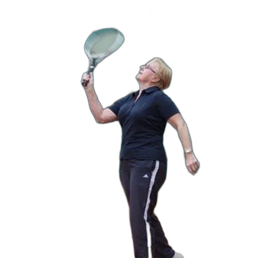 staff, hat, woman, black, shirt, glasses, playing, tennis transparent PNG cut-out