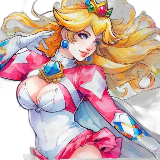 crown, weapon, sword, concept art, watercolor, anime, fantasy art, colorful transparent PNG cut-out