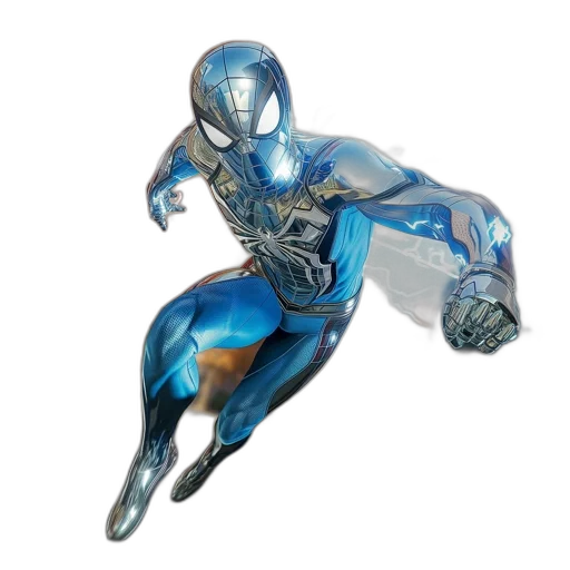 robot, jewelry, 3d render, concept art, comic book art, photorealistic, blue, character transparent PNG cut-out
