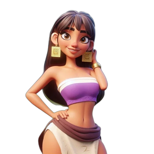 jewelry, dress, concept art, fantasy art, 3d render, cartoon, animated, woman transparent PNG cut-out