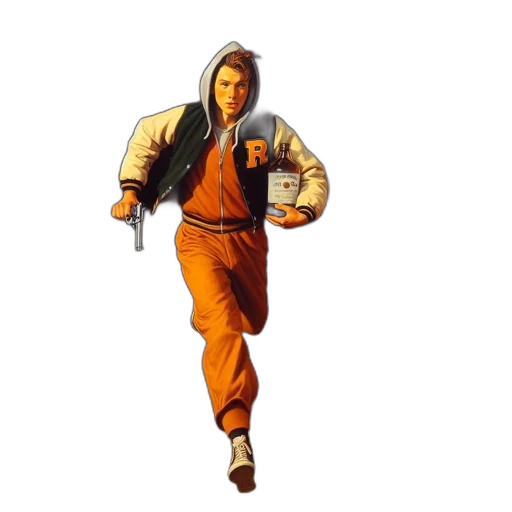 jacket, staff, weapon, pixel art, concept art, comic book art, photorealistic, young transparent PNG cut-out