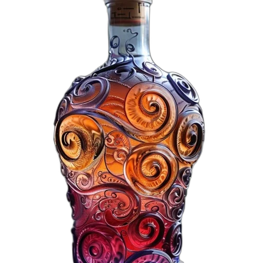 bottle, dress, mask, crown, 3d render, photorealistic, fantasy art, concept art transparent PNG cut-out