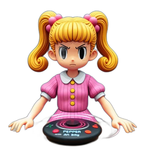 staff, 3d render, cartoon, concept art, pixel art, animated, character, blonde transparent PNG cut-out