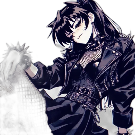 jacket, weapon, staff, concept art, anime, fantasy art, cyberpunk, fire transparent PNG cut-out
