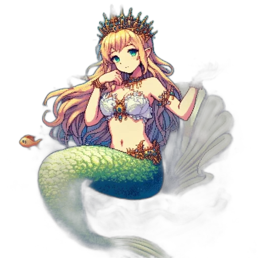 dragon, creature, pixel art, fantasy art, concept art, anime, underwater, pastel transparent PNG cut-out