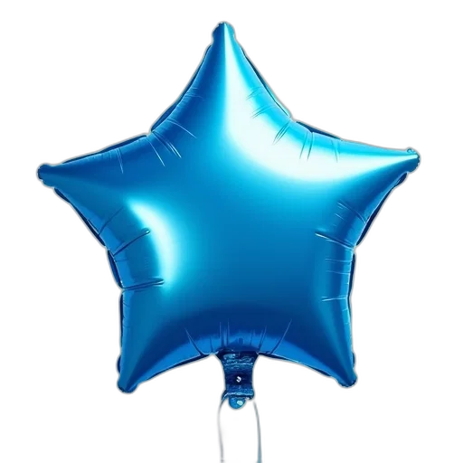 umbrella, staff, crown, hat, 3d render, blue, balloon, star transparent PNG cut-out