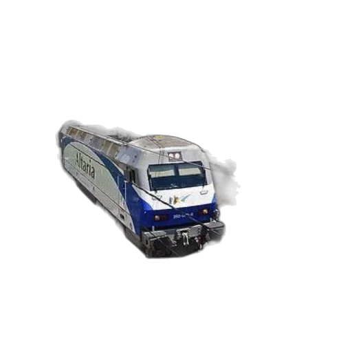 car, 3d render, photorealistic, concept art, blue, white, train, word transparent PNG cut-out
