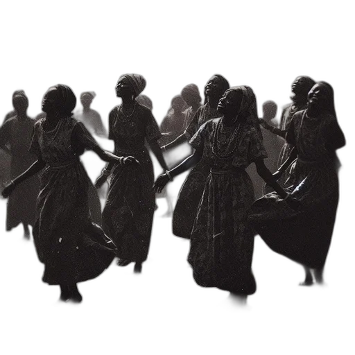 staff, umbrella, concept art, photo, group, women, traditional, attire transparent PNG cut-out
