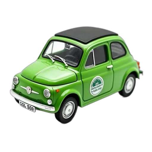 car, 3d render, photorealistic, small, green, toy, black, roof transparent PNG cut-out