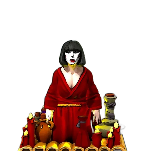 mask, jewelry, dress, bottle, concept art, 3d render, fantasy art, pixel art transparent PNG cut-out