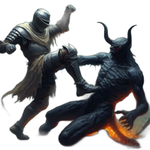creature, concept art, fantasy art, 3d render, dark, heavily, armored, knight transparent PNG cut-out