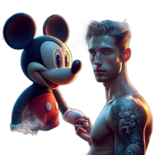 animal, concept art, cyberpunk, cartoon, photorealistic, surreal, scene, shirtless transparent PNG cut-out
