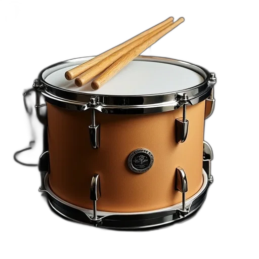 3d render, earth tones, ludwig, marching, drum, three, percussion, sticks transparent PNG cut-out