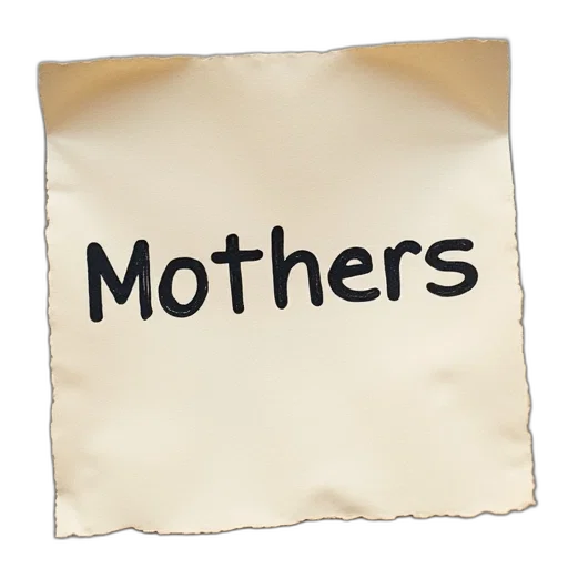photorealistic, 3d render, concept art, piece, paper, text, mothers, written transparent PNG cut-out