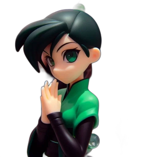 jacket, staff, 3d render, concept art, cartoon, pixel art, green, figurine transparent PNG cut-out
