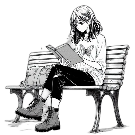 jacket, furniture, face, hat, comic book art, anime, concept art, cartoon transparent PNG cut-out
