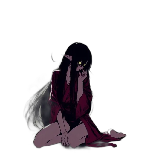 creature, mask, face, hair, concept art, pixel art, anime, watercolor transparent PNG cut-out