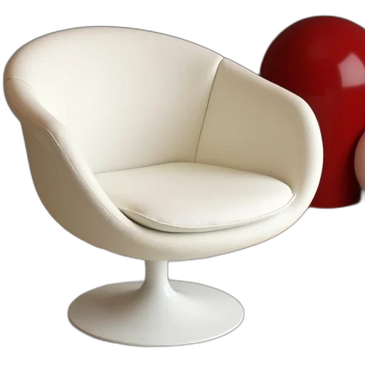 furniture, crown, hat, 3d render, photorealistic, modern, cream-colored, swivel transparent PNG cut-out