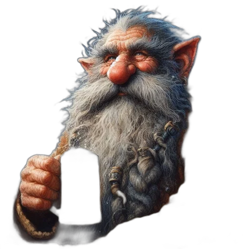staff, face, creature, fantasy art, concept art, 3d render, photorealistic, bearded transparent PNG cut-out