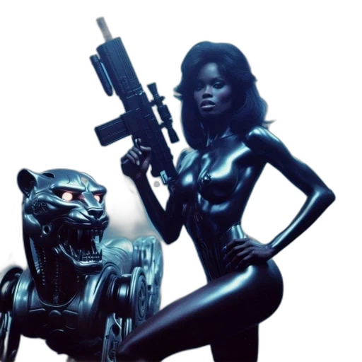 concept art, comic book art, 3d render, futuristic, setting, woman, metallic, suit transparent PNG cut-out