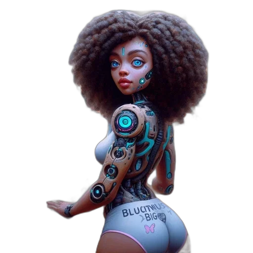 robot, dress, concept art, fantasy art, 3d render, cyberpunk, young, woman transparent PNG cut-out