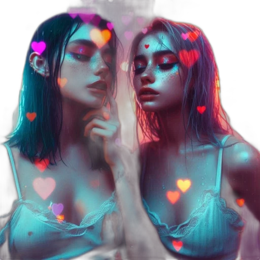 mask, face, dress, jewelry, vaporwave, cyberpunk, fantasy art, photorealistic transparent PNG cut-out