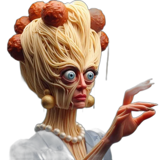 hair, face, food, robot, concept art, 3d render, photorealistic, comic book art transparent PNG cut-out