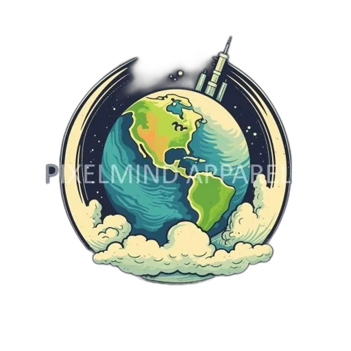 umbrella, staff, concept art, outer space, stylized, earth, north, south transparent PNG cut-out