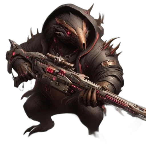 staff, weapon, creature, mask, concept art, fantasy art, dark, armored transparent PNG cut-out