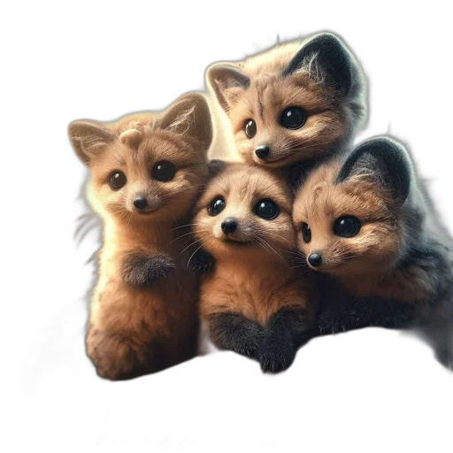 animal, staff, 3d render, oil painting, concept art, photorealistic, four, cute transparent PNG cut-out