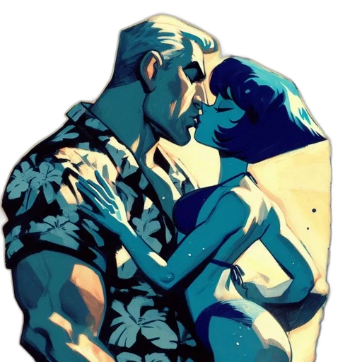 dress, jacket, comic book art, concept art, pixel art, watercolor, beach, underwater transparent PNG cut-out