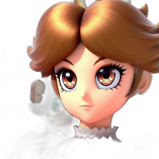 face, staff, crown, hair, 3d render, photorealistic, anime, concept art transparent PNG cut-out