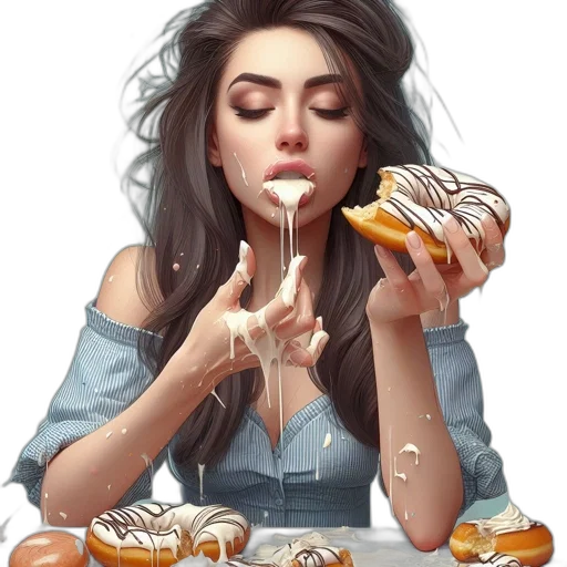 food, photorealistic, concept art, fantasy art, comic book art, neon lights, pastel, young transparent PNG cut-out