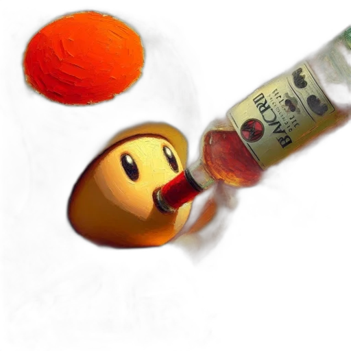 bottle, food, weapon, animal, concept art, 3d render, watercolor, photorealistic transparent PNG cut-out