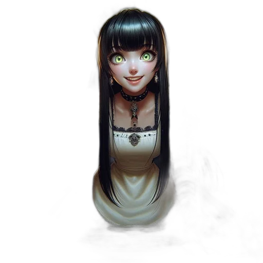 face, dress, mask, robot, fantasy art, concept art, anime, photorealistic transparent PNG cut-out