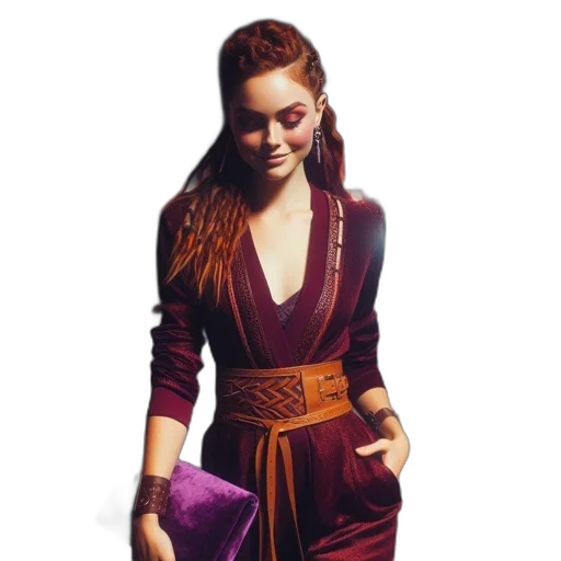 dress, jacket, jewelry, photorealistic, concept art, 3d render, fantasy art, dark transparent PNG cut-out