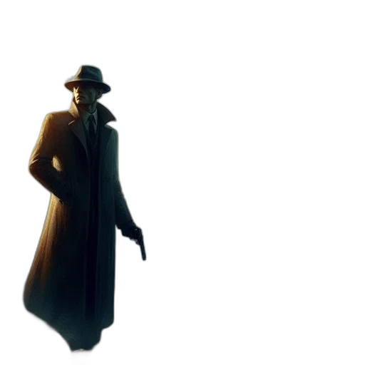 hat, staff, jacket, weapon, concept art, 3d render, comic book art, pixel art transparent PNG cut-out