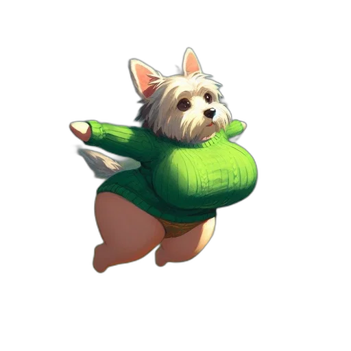 animal, creature, staff, jacket, concept art, pixel art, 3d render, fantasy art transparent PNG cut-out