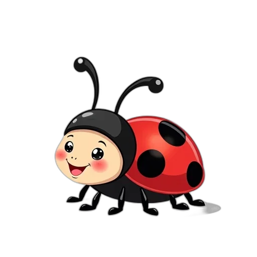 animal, creature, concept art, 3d render, cartoon, pixel art, cheerful, ladybug transparent PNG cut-out