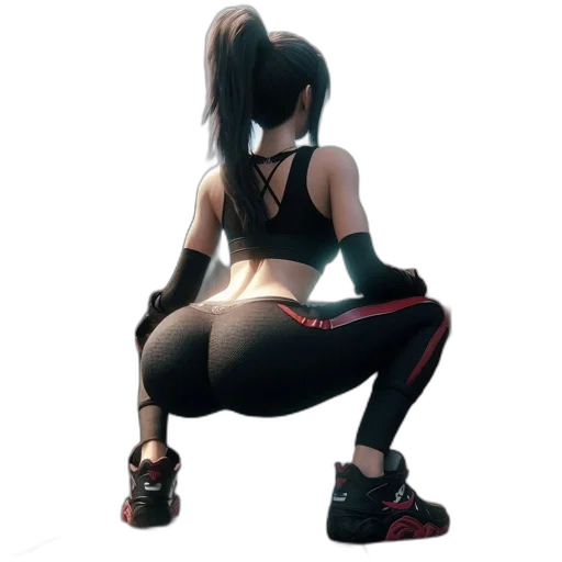 weapon, concept art, 3d render, pixel art, cyberpunk, 3d-rendered, woman, athletic transparent PNG cut-out