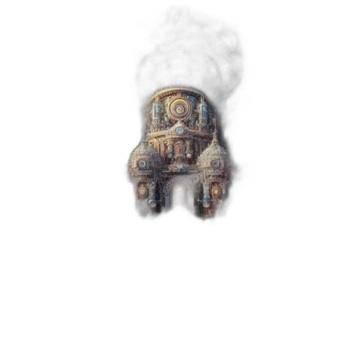 robot, mask, creature, animal, concept art, pixel art, fantasy art, 3d render transparent PNG cut-out