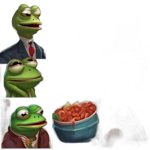 food, concept art, photorealistic, collage, colorful, illustrations, features, frog transparent PNG cut-out