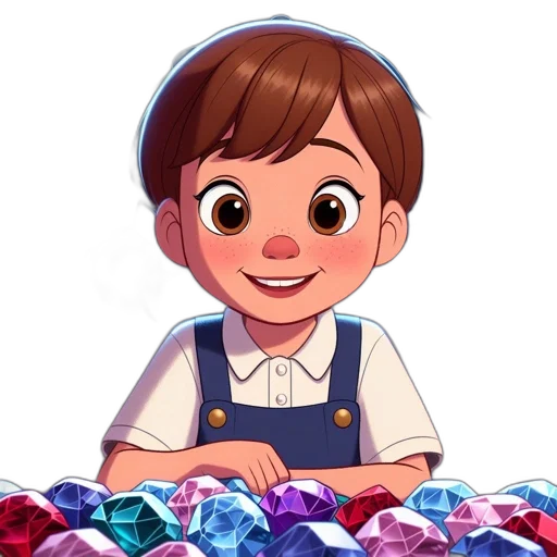 jewelry, flower, face, cartoon, 3d render, concept art, photorealistic, young transparent PNG cut-out