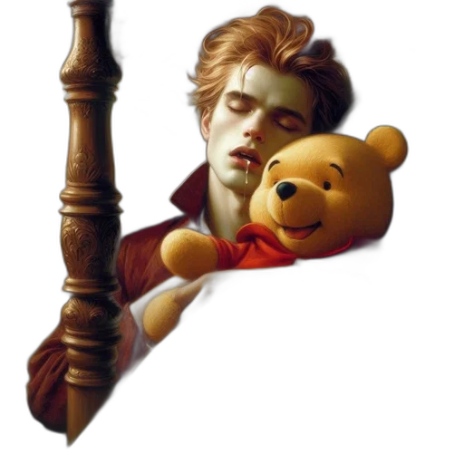 staff, fantasy art, concept art, pixel art, comic book art, young, man, reddish-brown transparent PNG cut-out