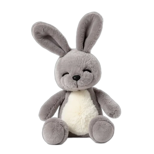 3d render, plush, toy, rabbit, soft, textured, body, cute transparent PNG cut-out