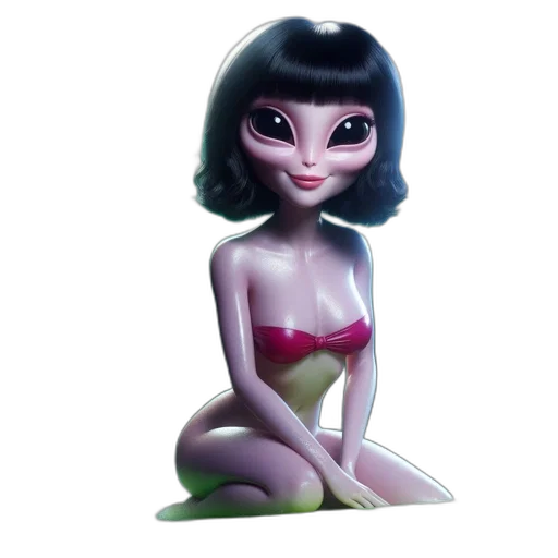 dress, jewelry, 3d render, cartoon, concept art, fantasy art, outer space, woman transparent PNG cut-out